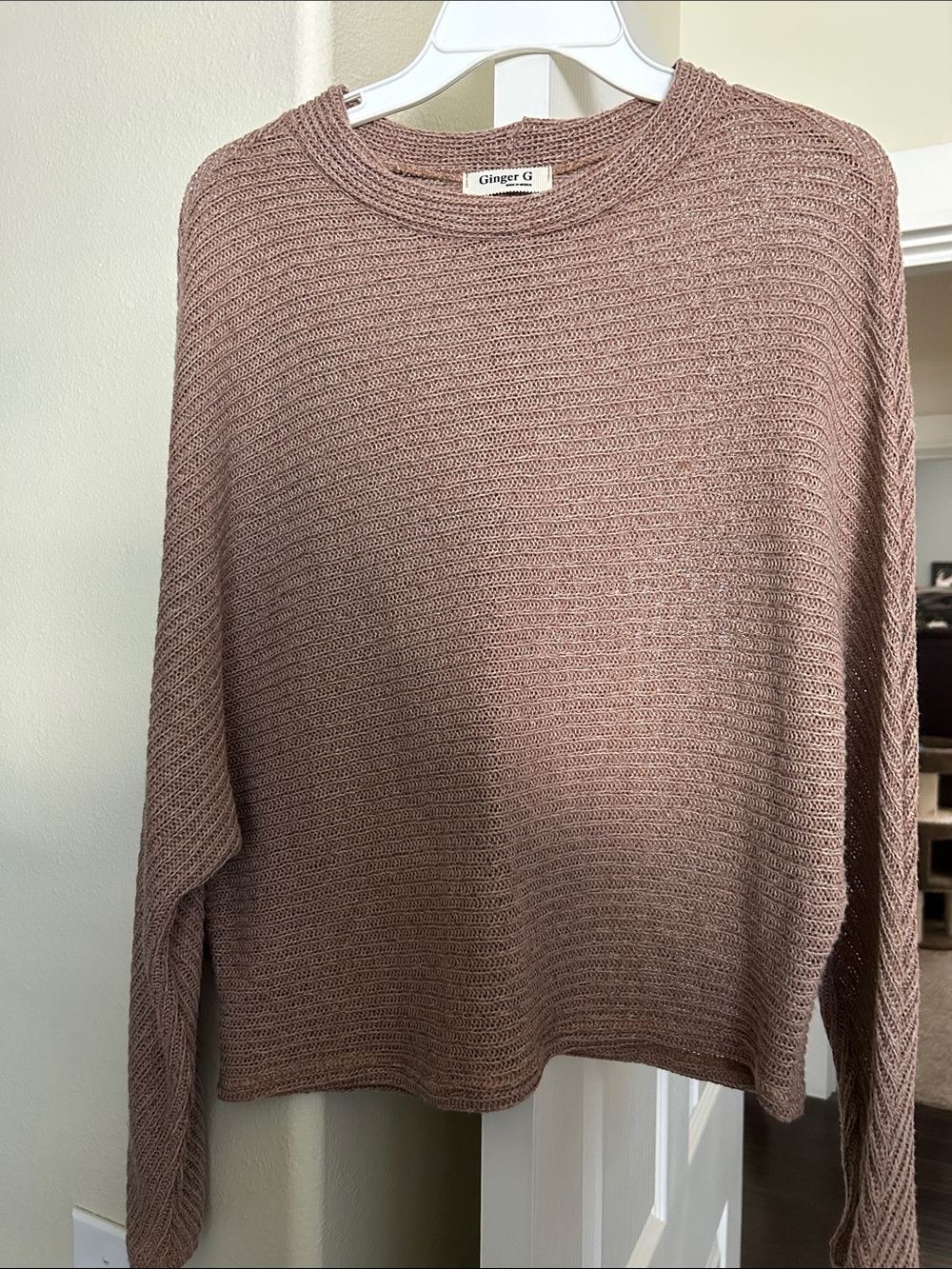 Ginger G Women's Scoopneck Knit Sweater - Mauve
